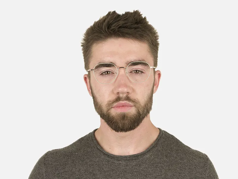 Gold Mint Green Geometric Glasses in Hexagon Shape - 2