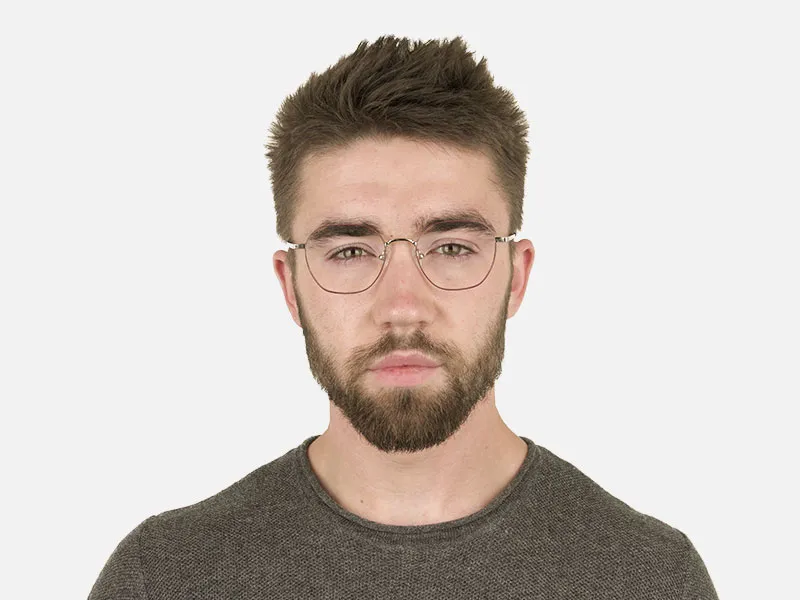 Silver Plum Purple Geometric Glasses in Hexagon Shape - 2