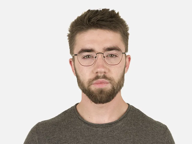 Black Red Geometric Glasses in Hexagon Shape - 2