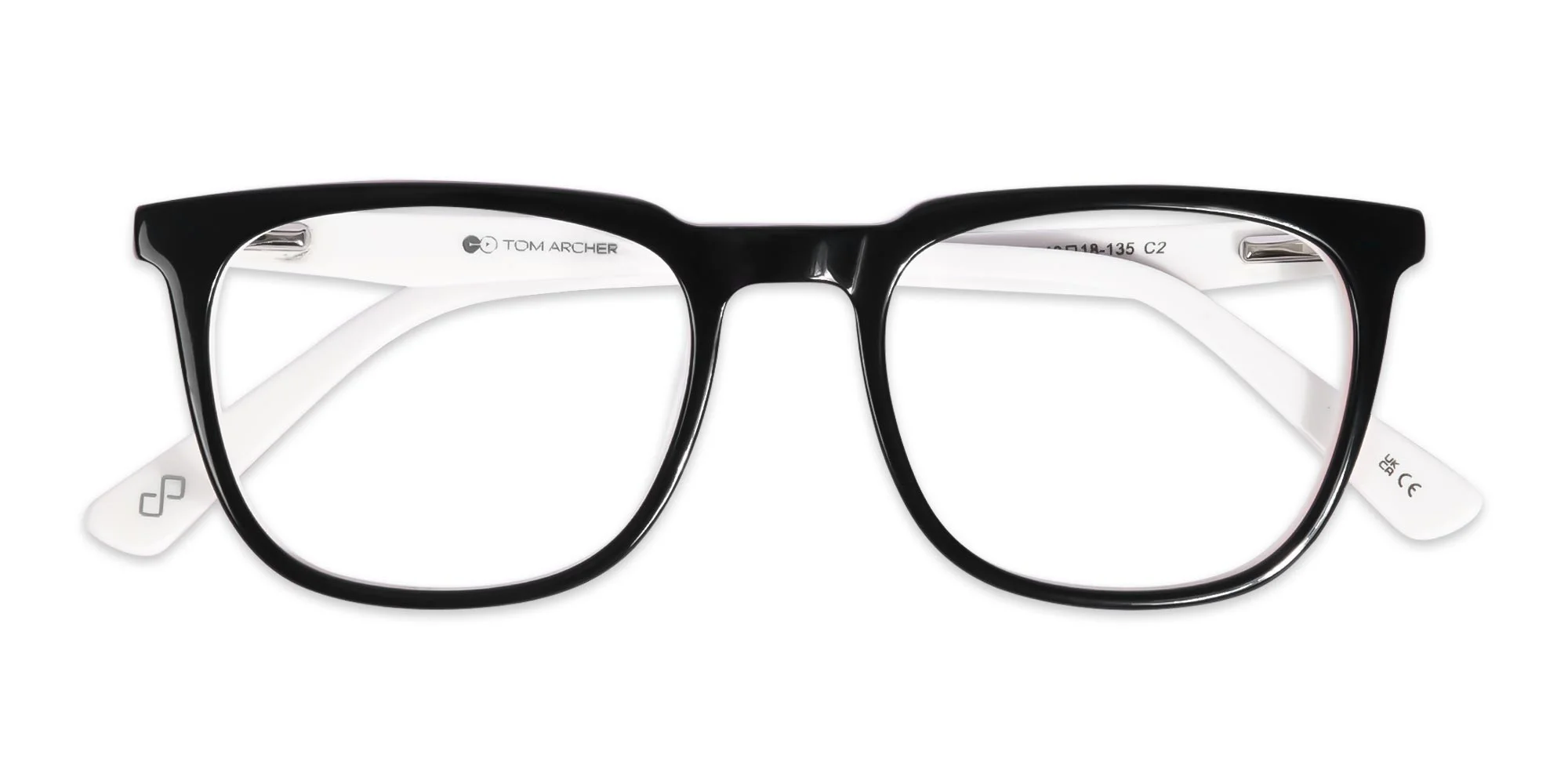 Black White And Red Square Glasses Frames -6