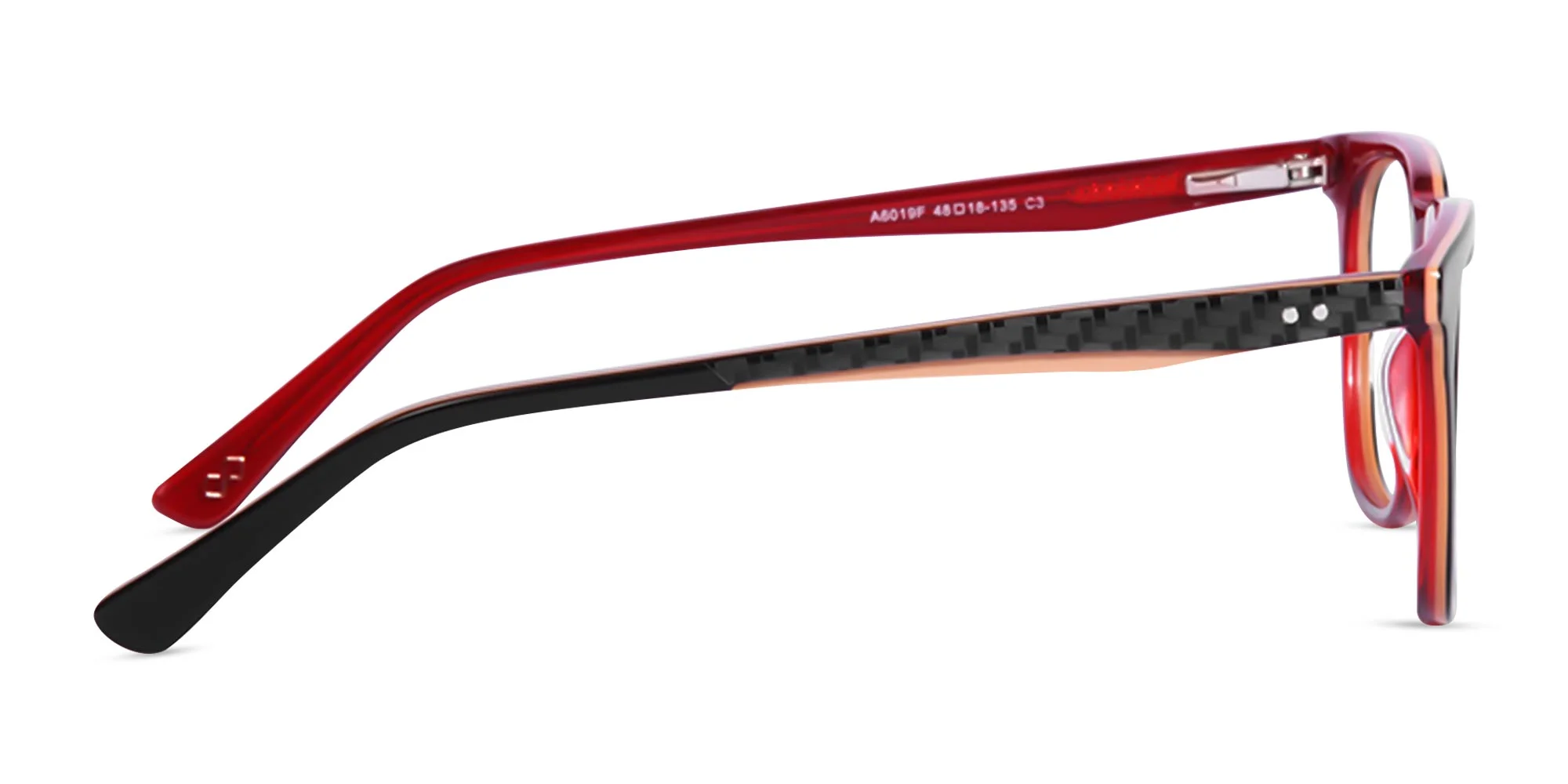 Black Red And Orange Square Eyeglasses-4