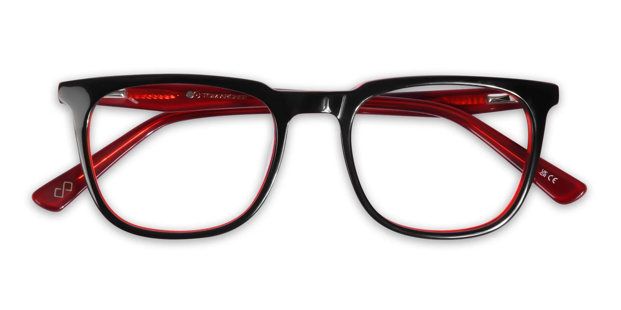Black Red And Orange Square Eyeglasses-6