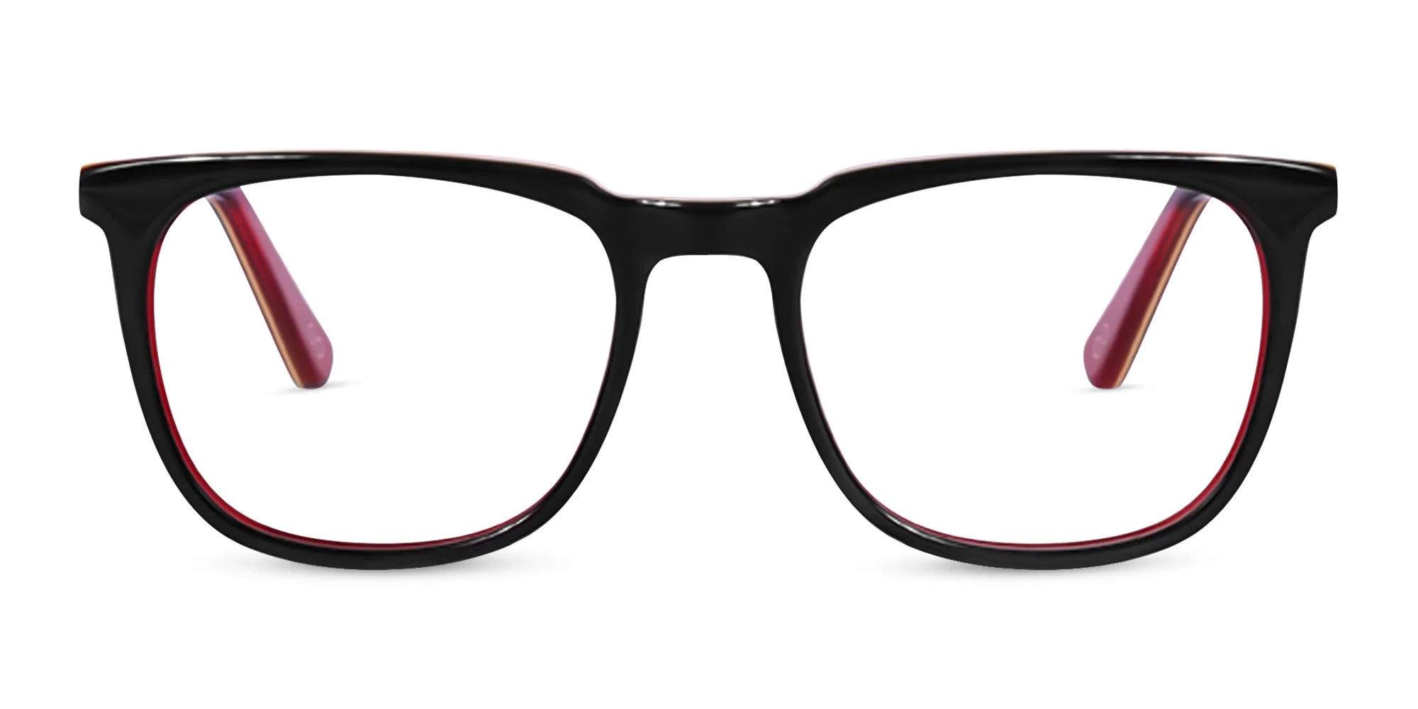 Black Red And Orange Square Eyeglasses-1