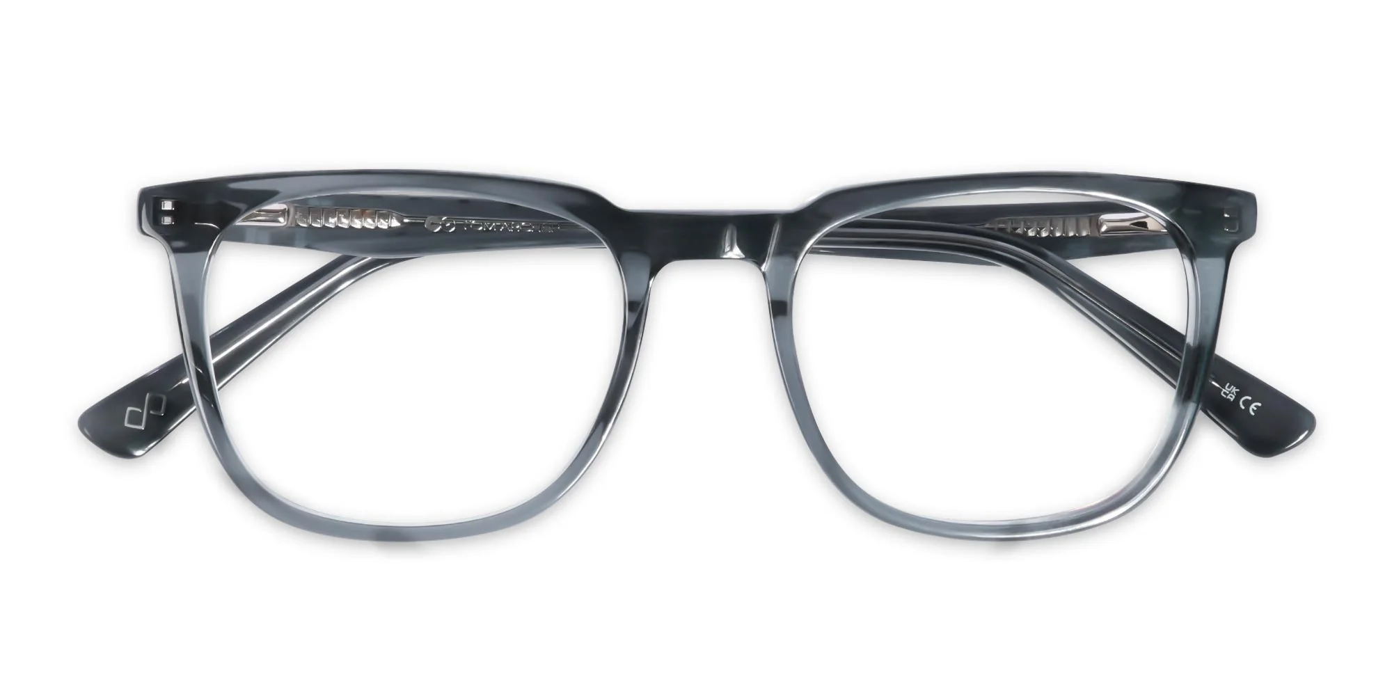 Crystal Slate Grey Square Glasses-6