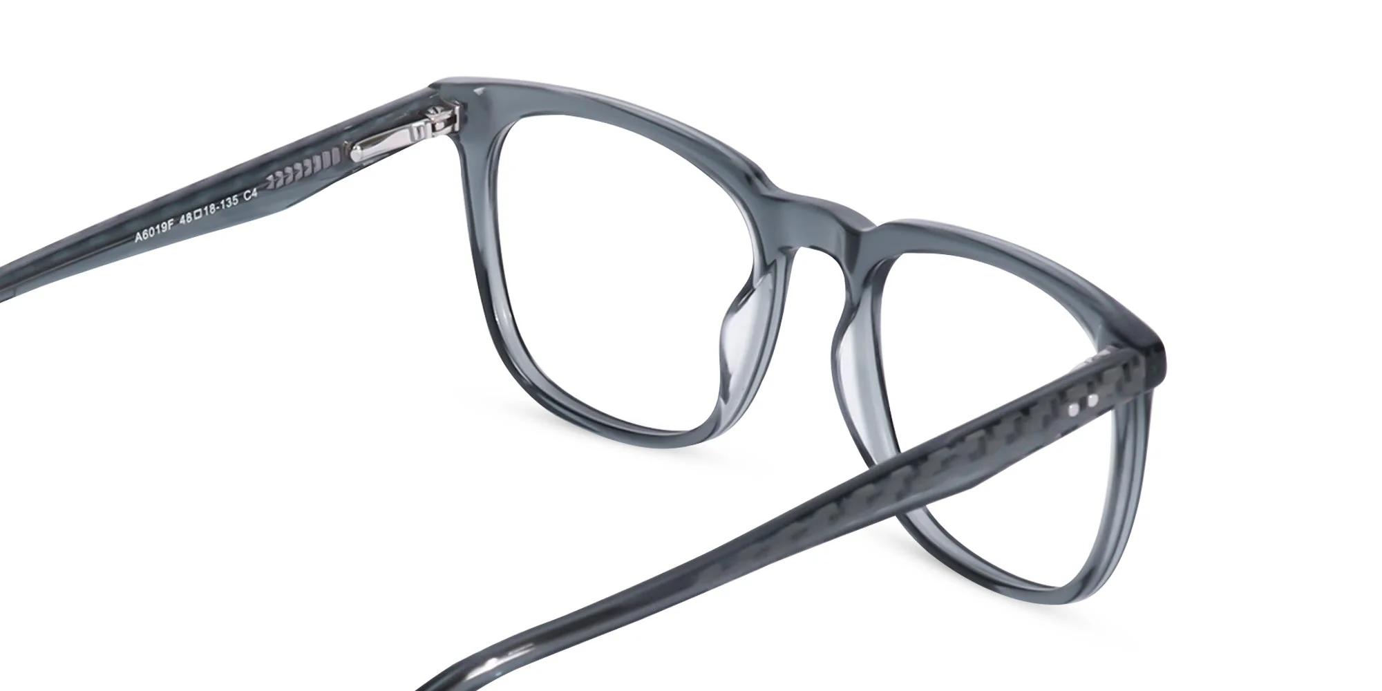 Crystal Slate Grey Square Glasses-5