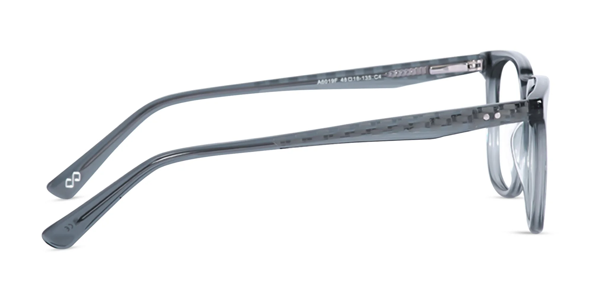 Crystal Slate Grey Square Glasses-4