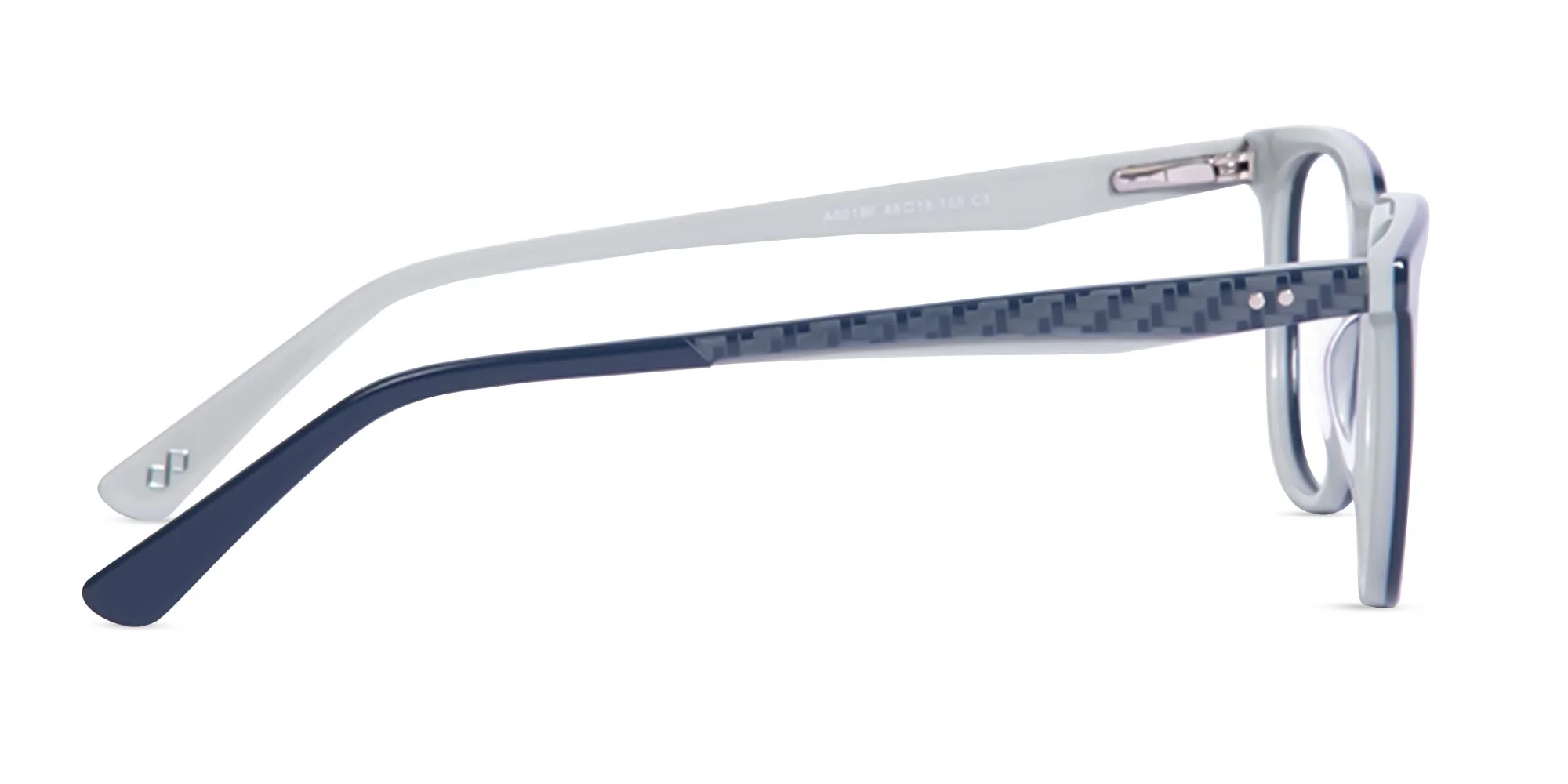 Navy Blue And Grey Square Glasses-4