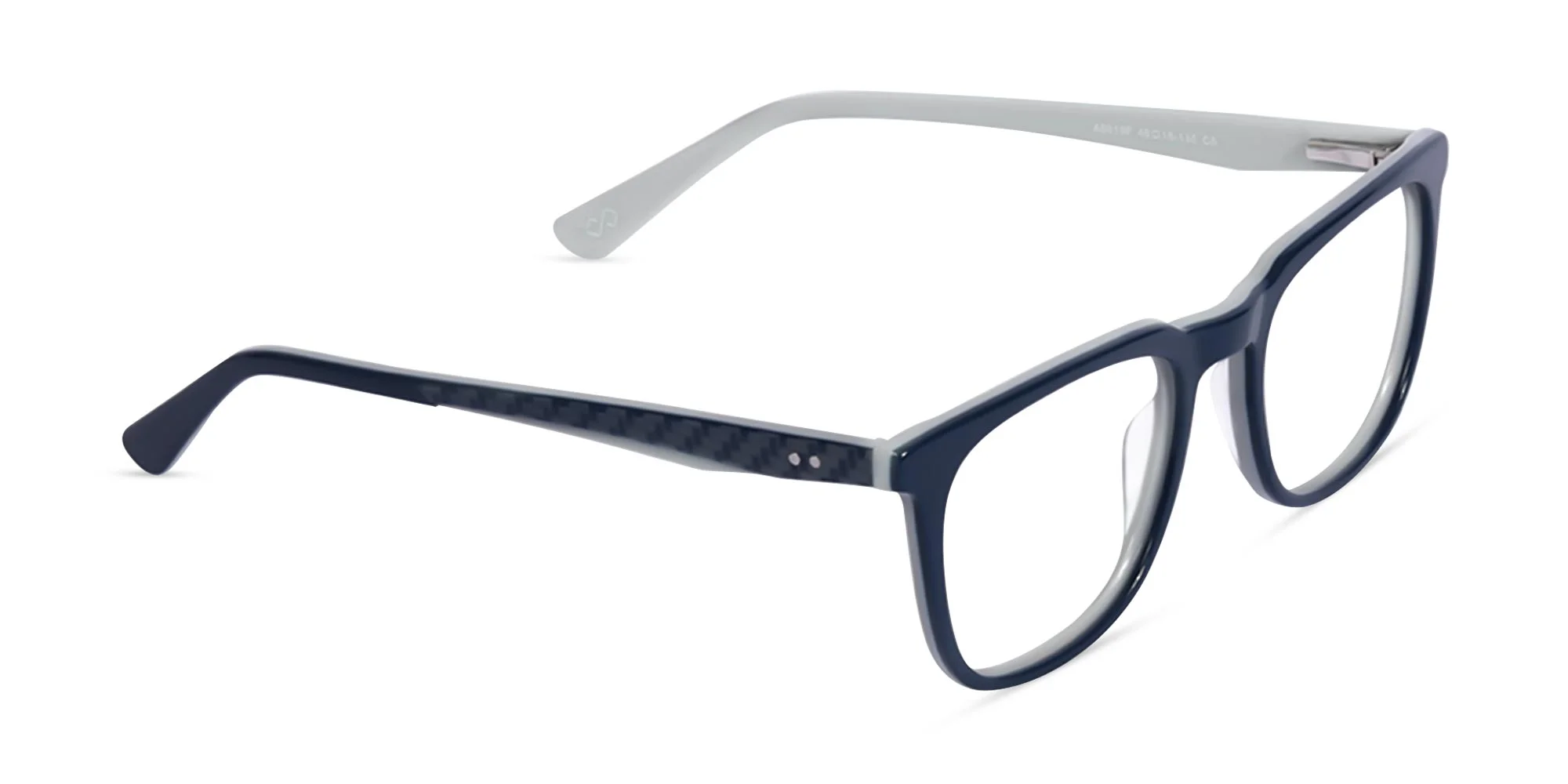 Navy Blue And Grey Square Glasses -2