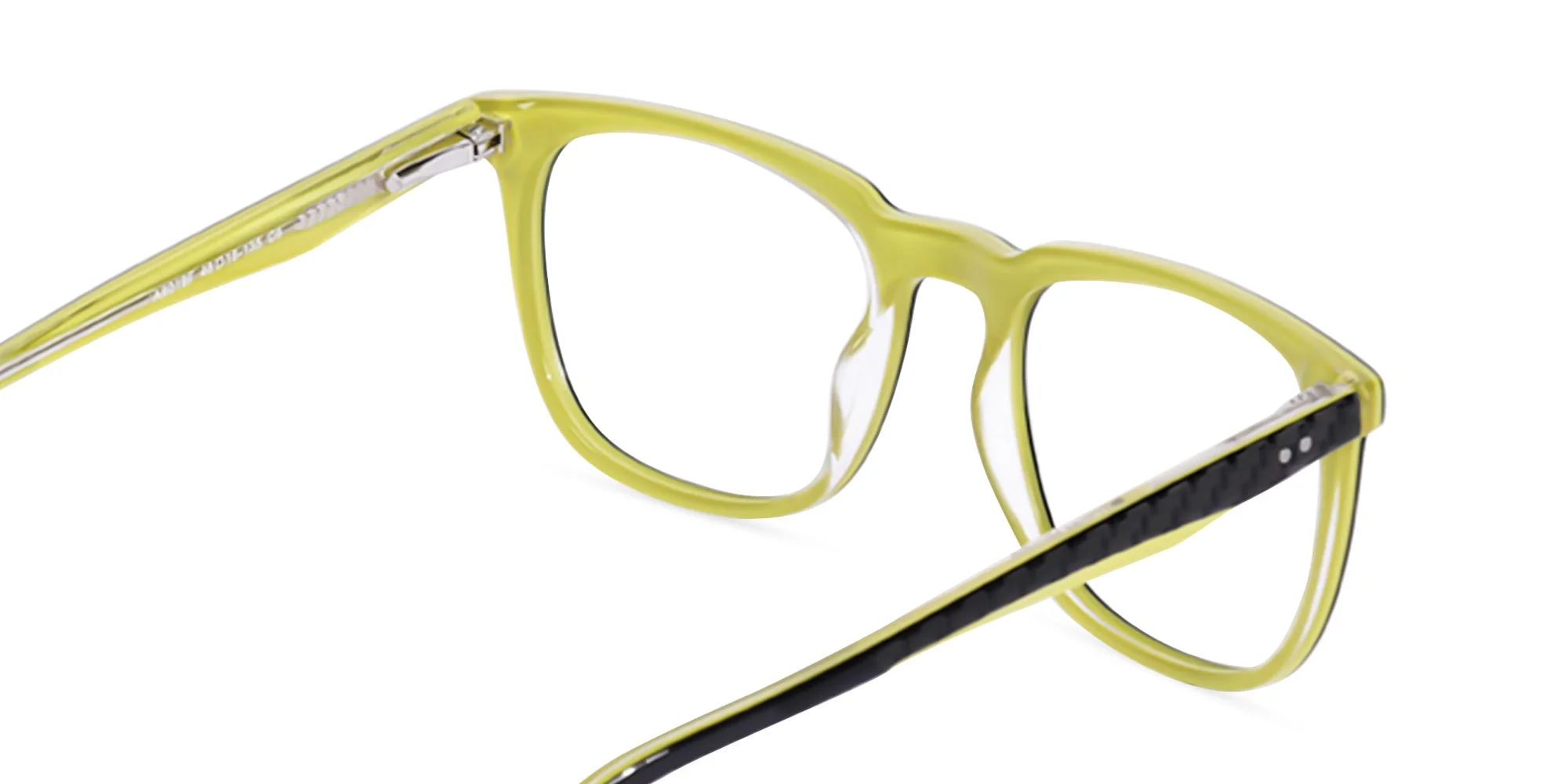 Black and Lime Green Square Glasses-5
