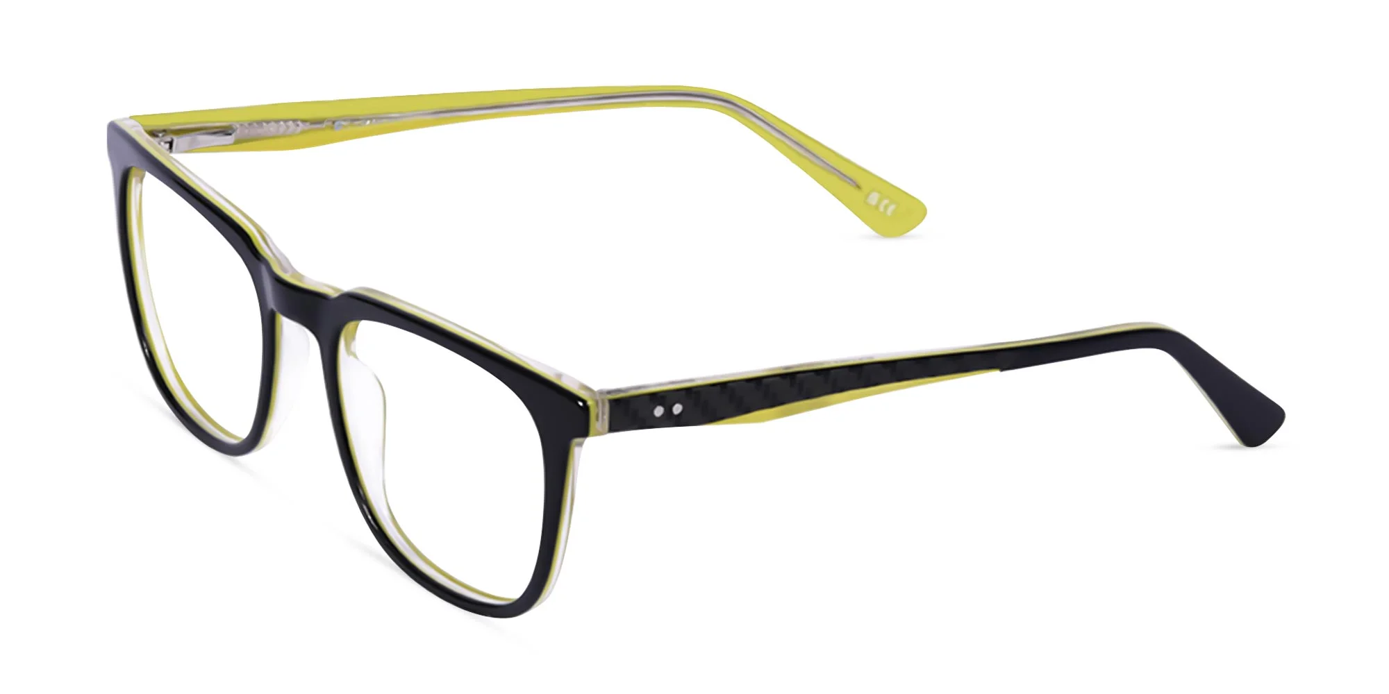 Black and Lime Green Square Glasses-3