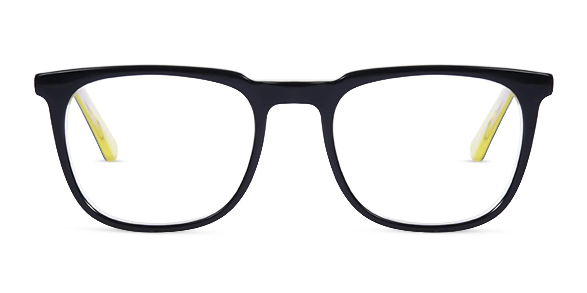 Black and Lime Green Square Glasses-1