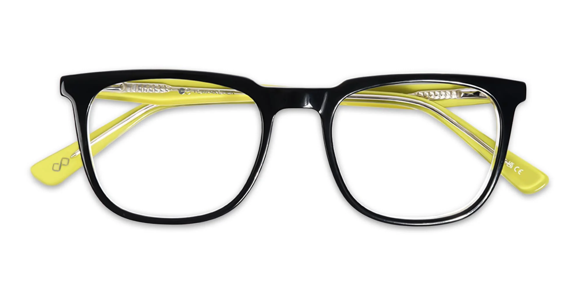 Black and Lime Green Square Glasses-6