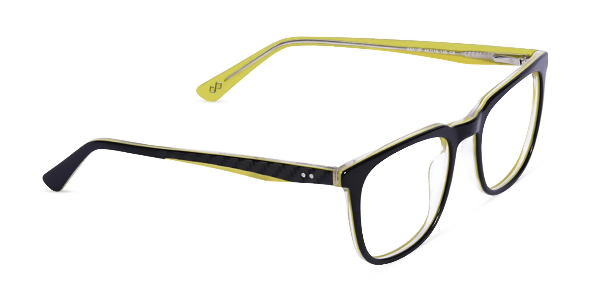 Black and Lime Green Square Glasses-2