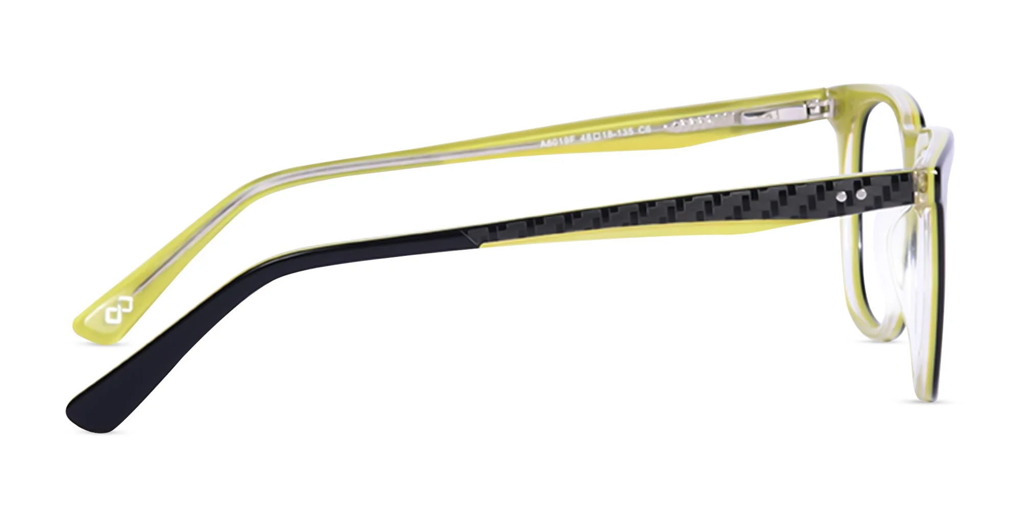 Black and Lime Green Square Glasses-4