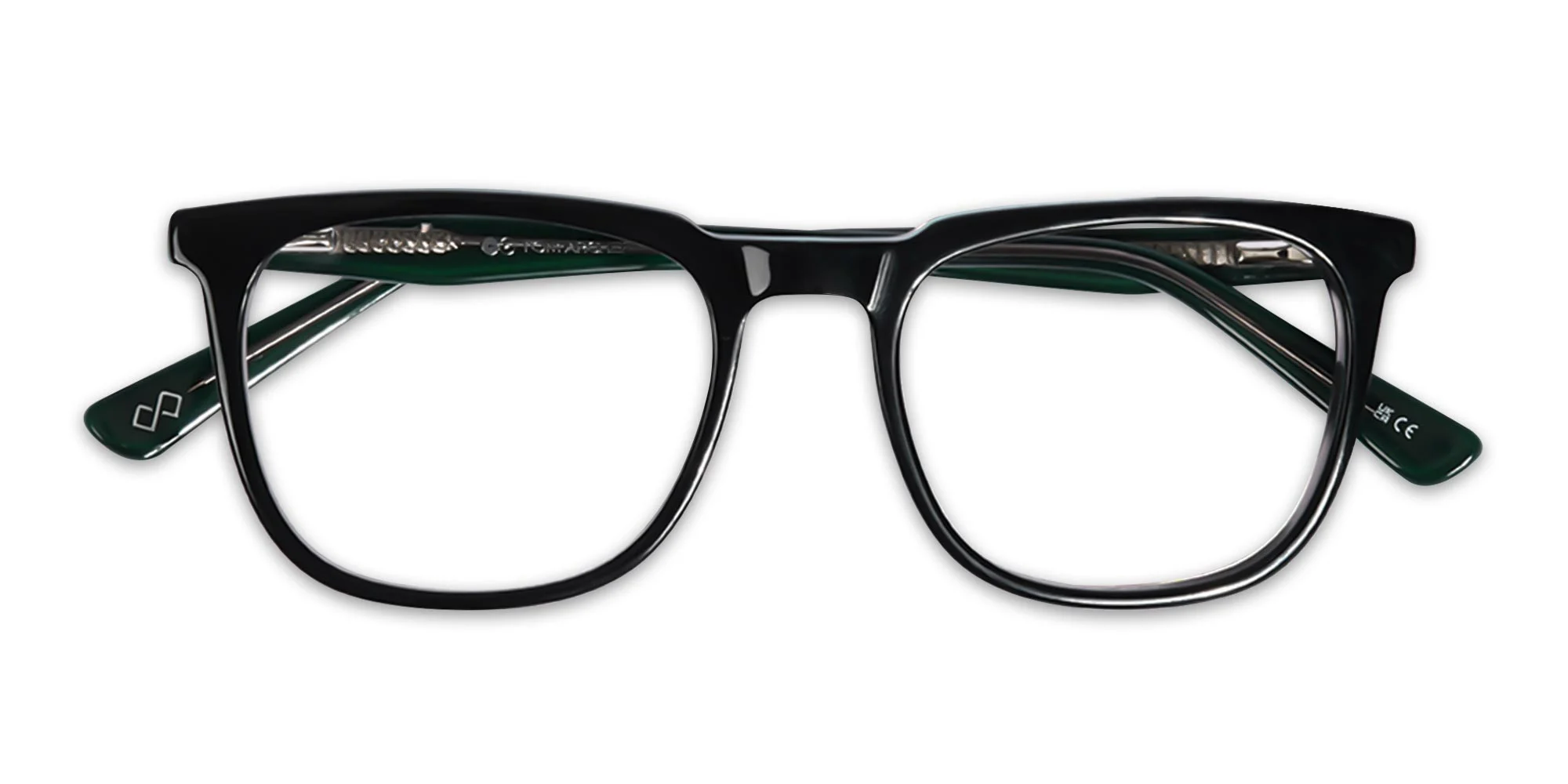 Black And Green Square Glasses-6