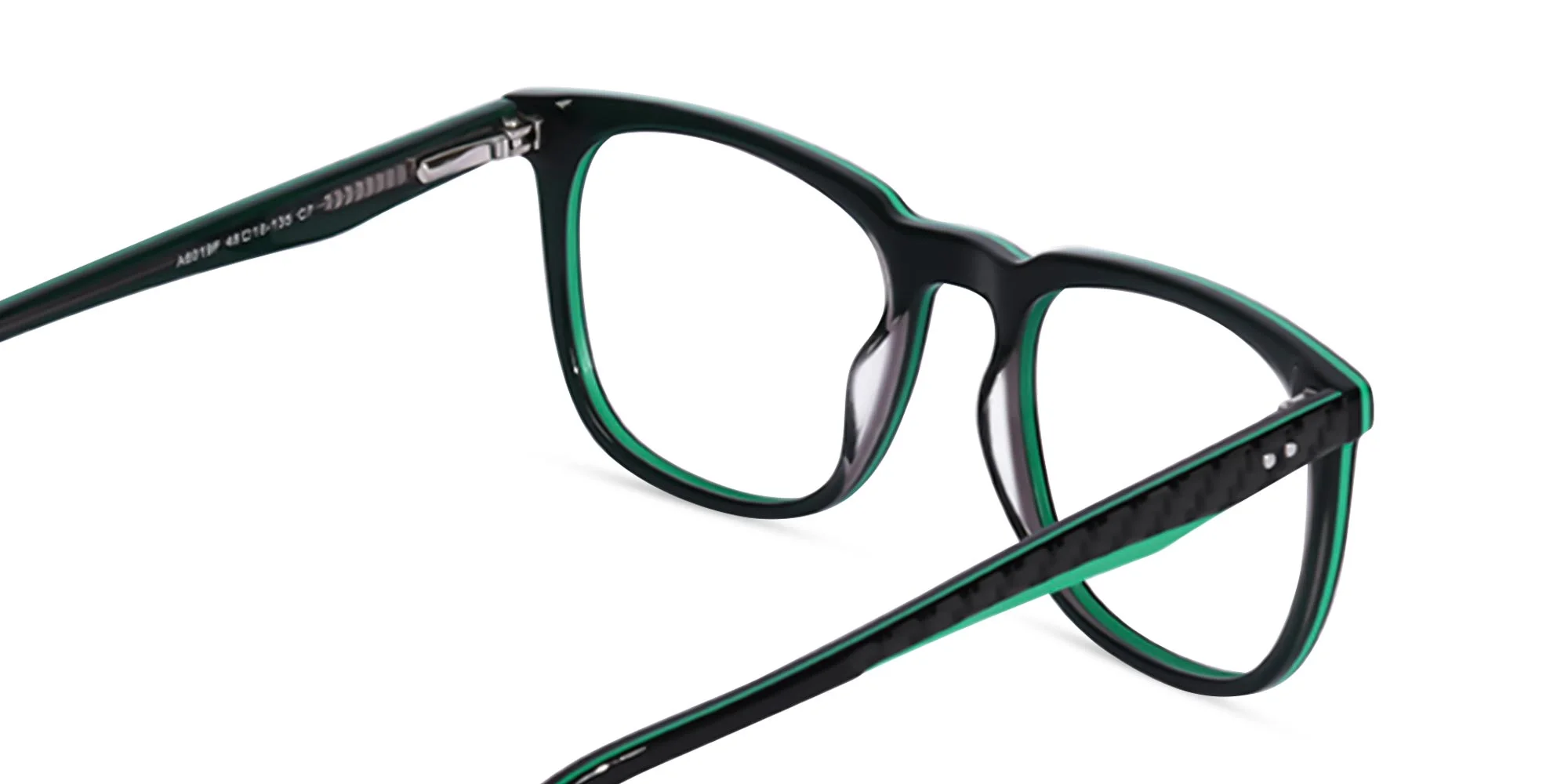 Black And Green Square Glasses-5
