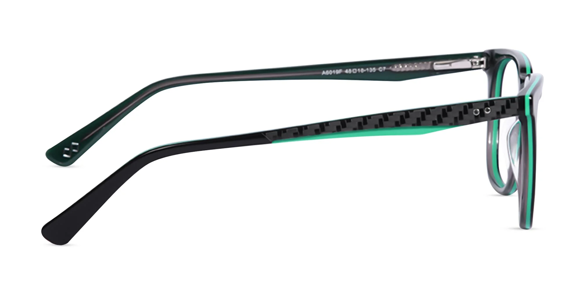 Black And Green Square Glasses-4