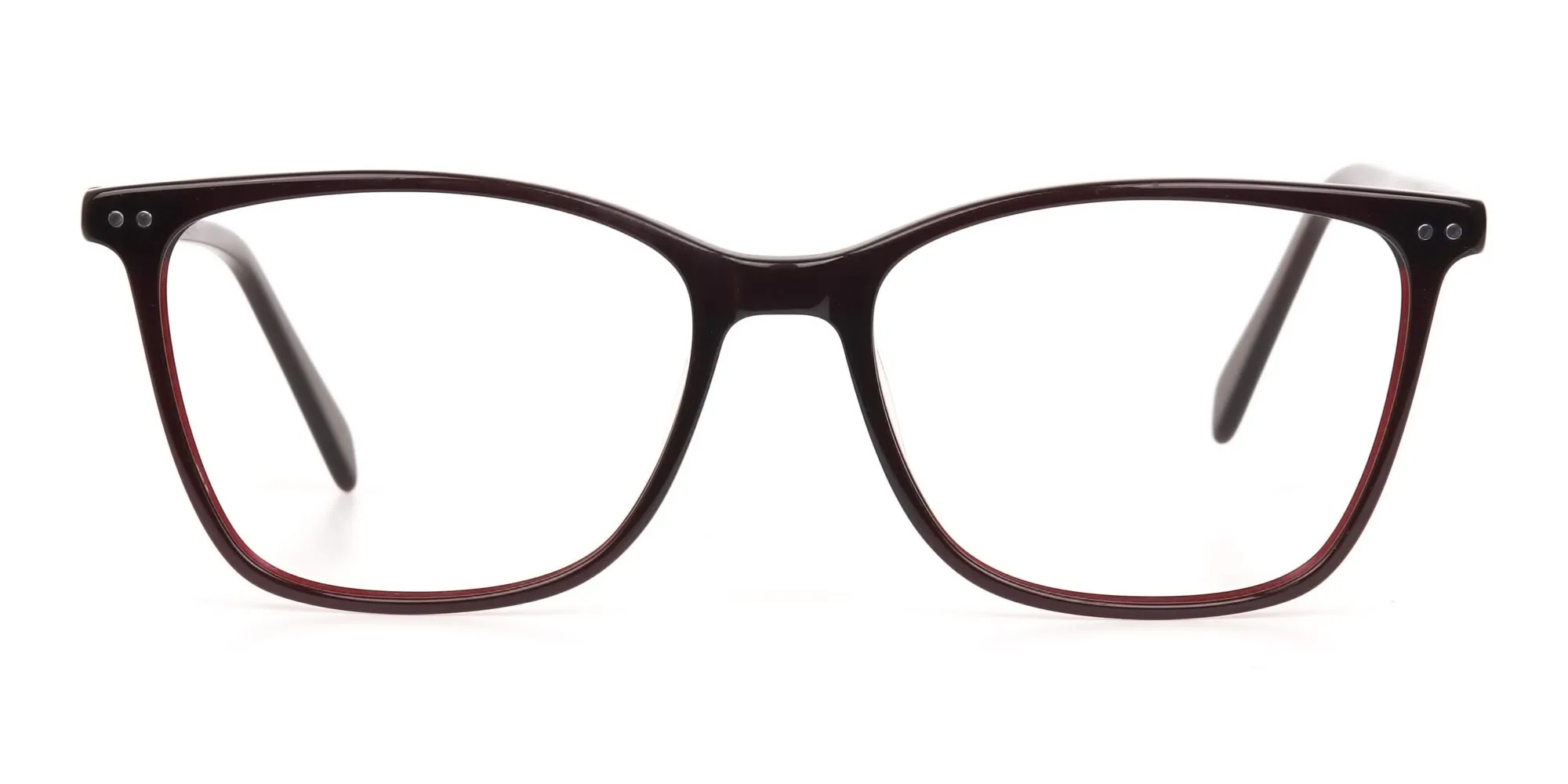 A88608F/3 - Burgundy Brown Eyeglasses in Rectangular