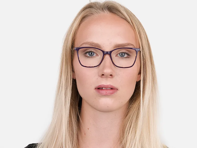Designer Raisin Purple & Tortoise Eyeglasses Women-2