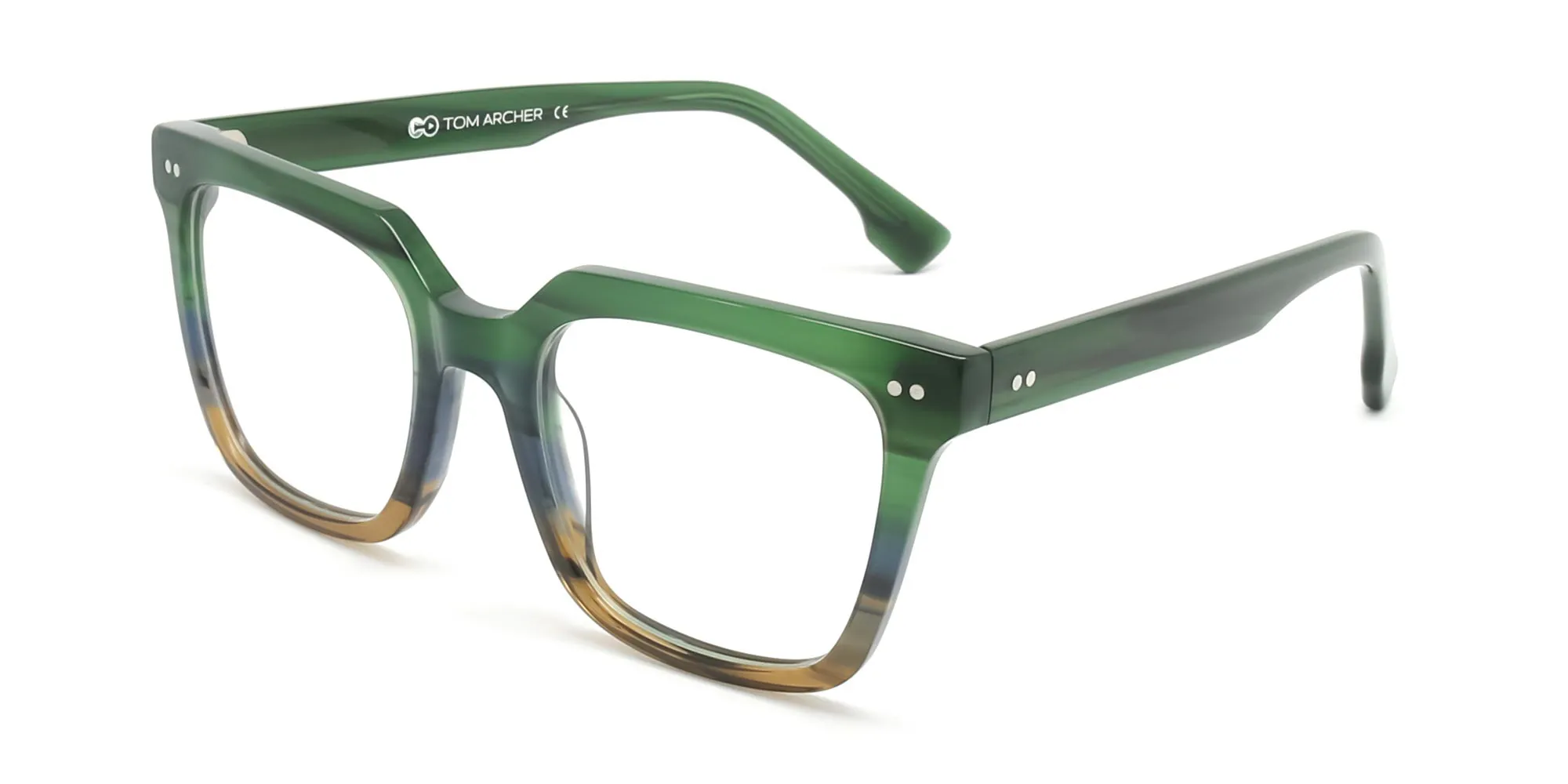 green and brown dual tone glasses-2 green and brown dual tone glasses-2