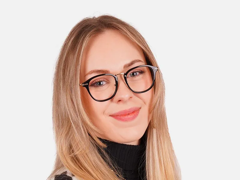 Black Circle Frame Glasses-2