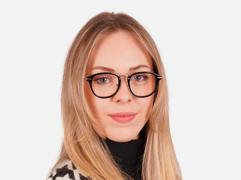 Black Circle Frame Glasses-2