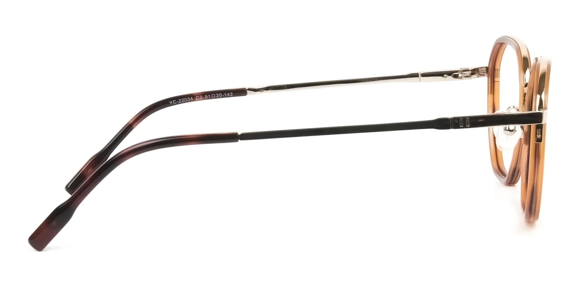 Square Brown Red Tortoise and Gold Geometric Glasses  - 2 