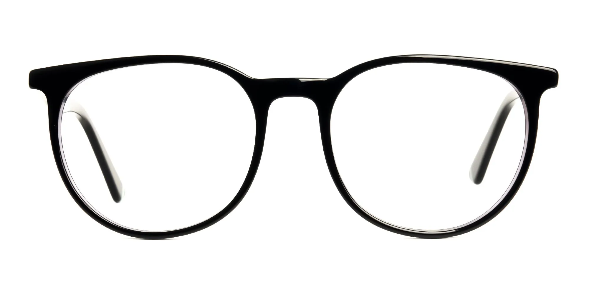 A96069F/6 - Black and Teal Full Rim Round Glasses