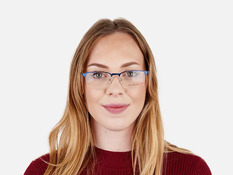 dark and navy blue rectangular half rim glasses frames -2