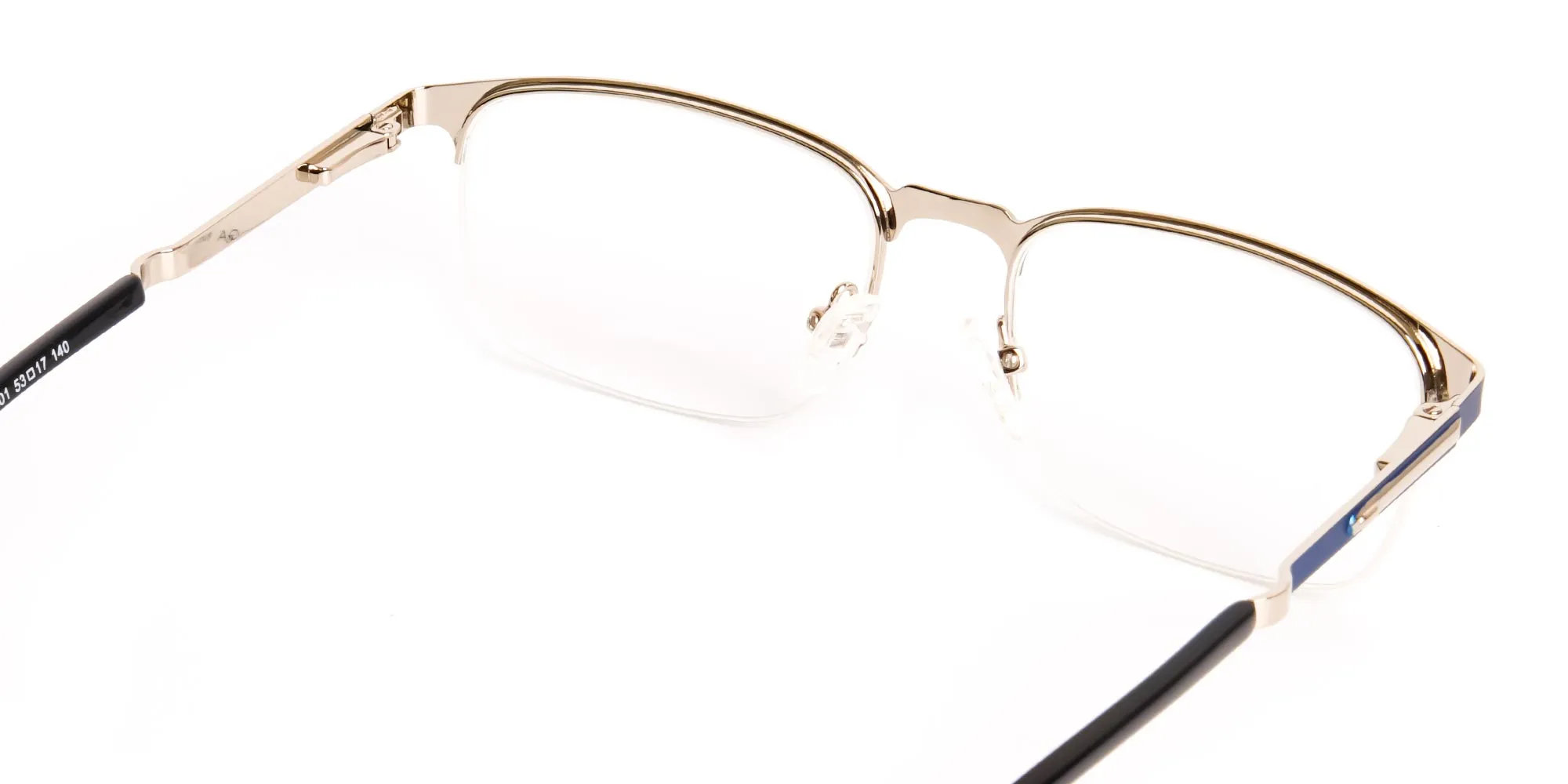 dark and navy blue rectangular half rim glasses frames -2