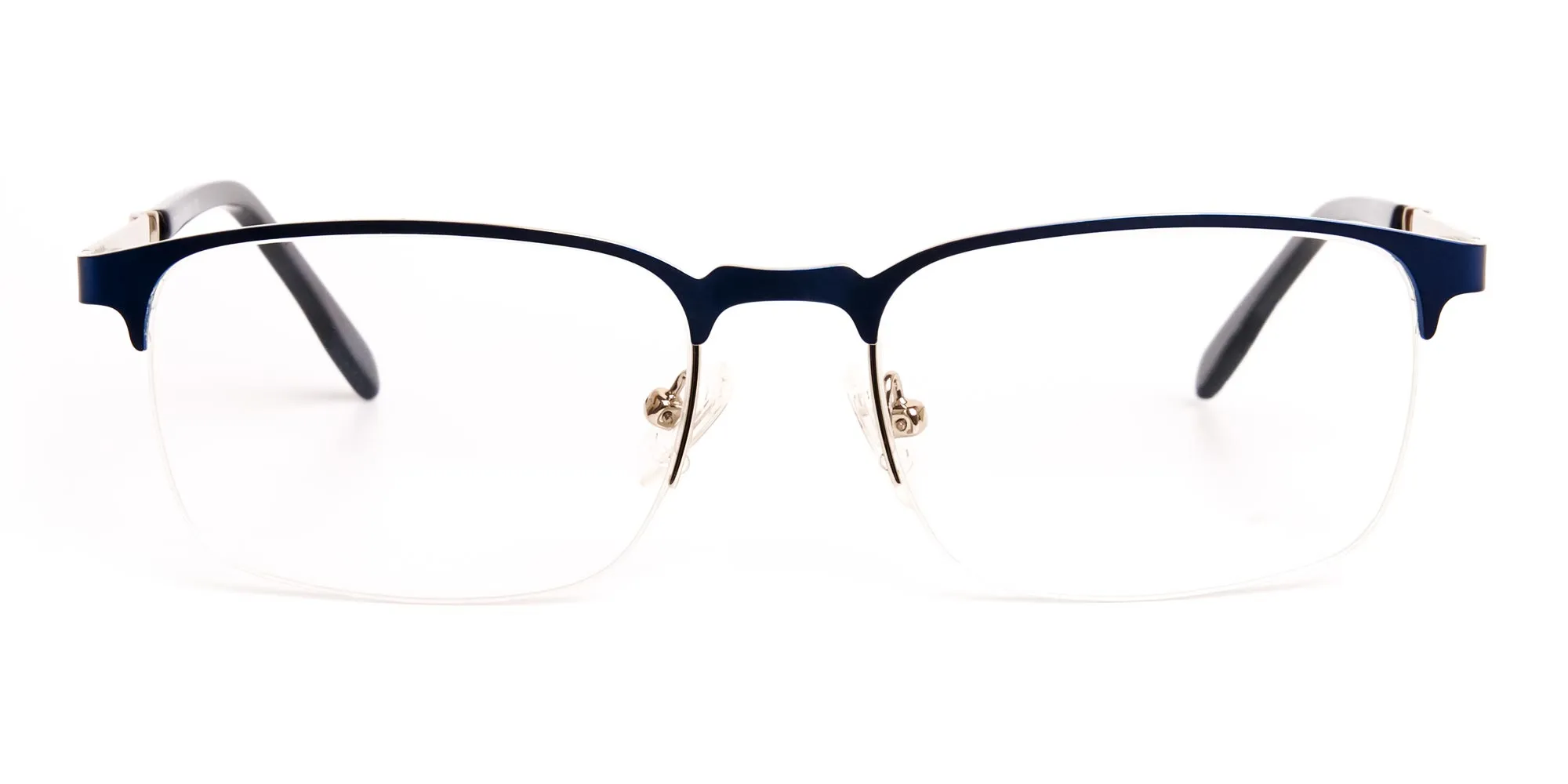 dark and navy blue rectangular half rim glasses frames -2