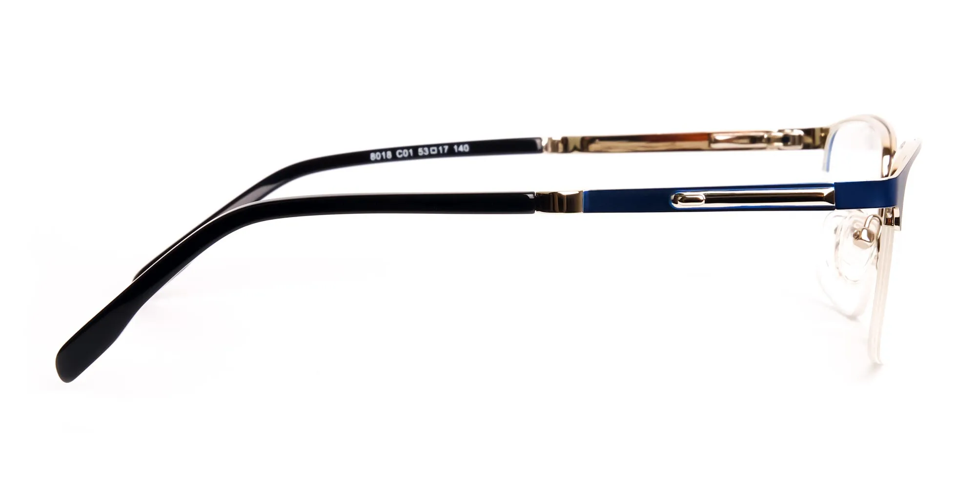 dark and navy blue rectangular half rim glasses frames -2