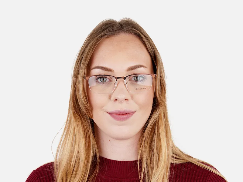 dark brown rectangular half rim glasses frames-2