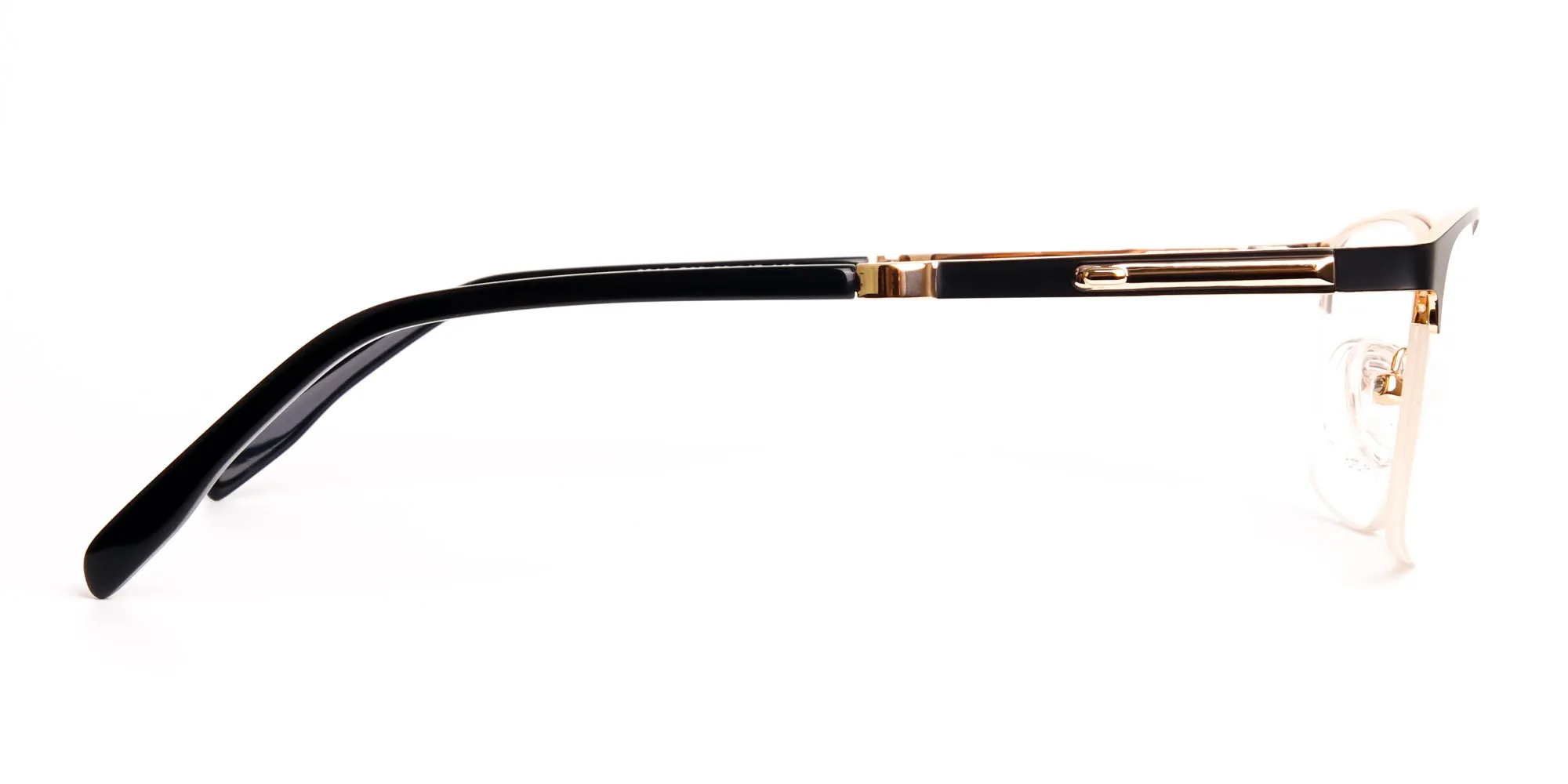 black and gold rectangular half rim glasses frames-2