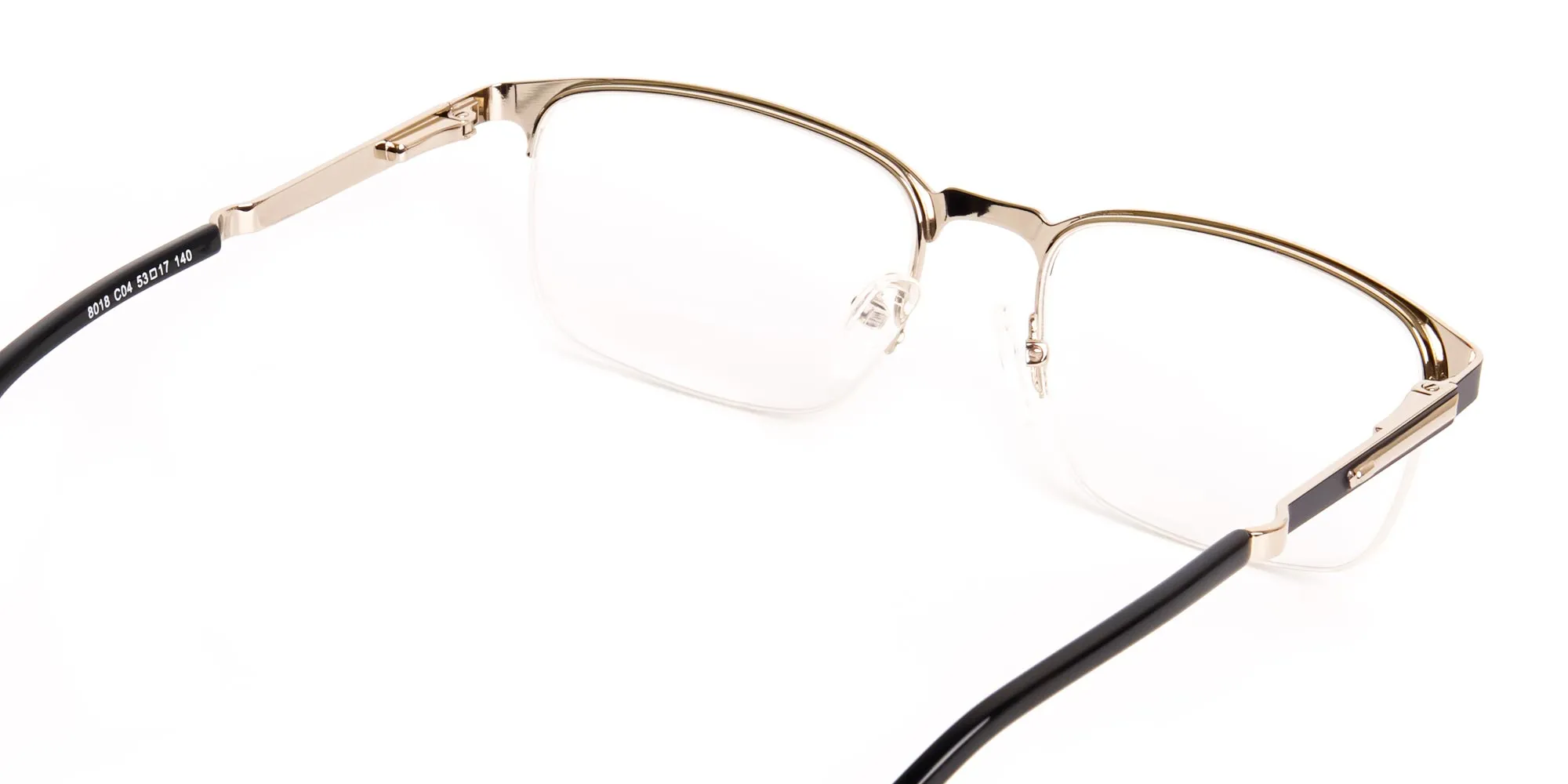 black and silver rectangular half rim glasses frames-2