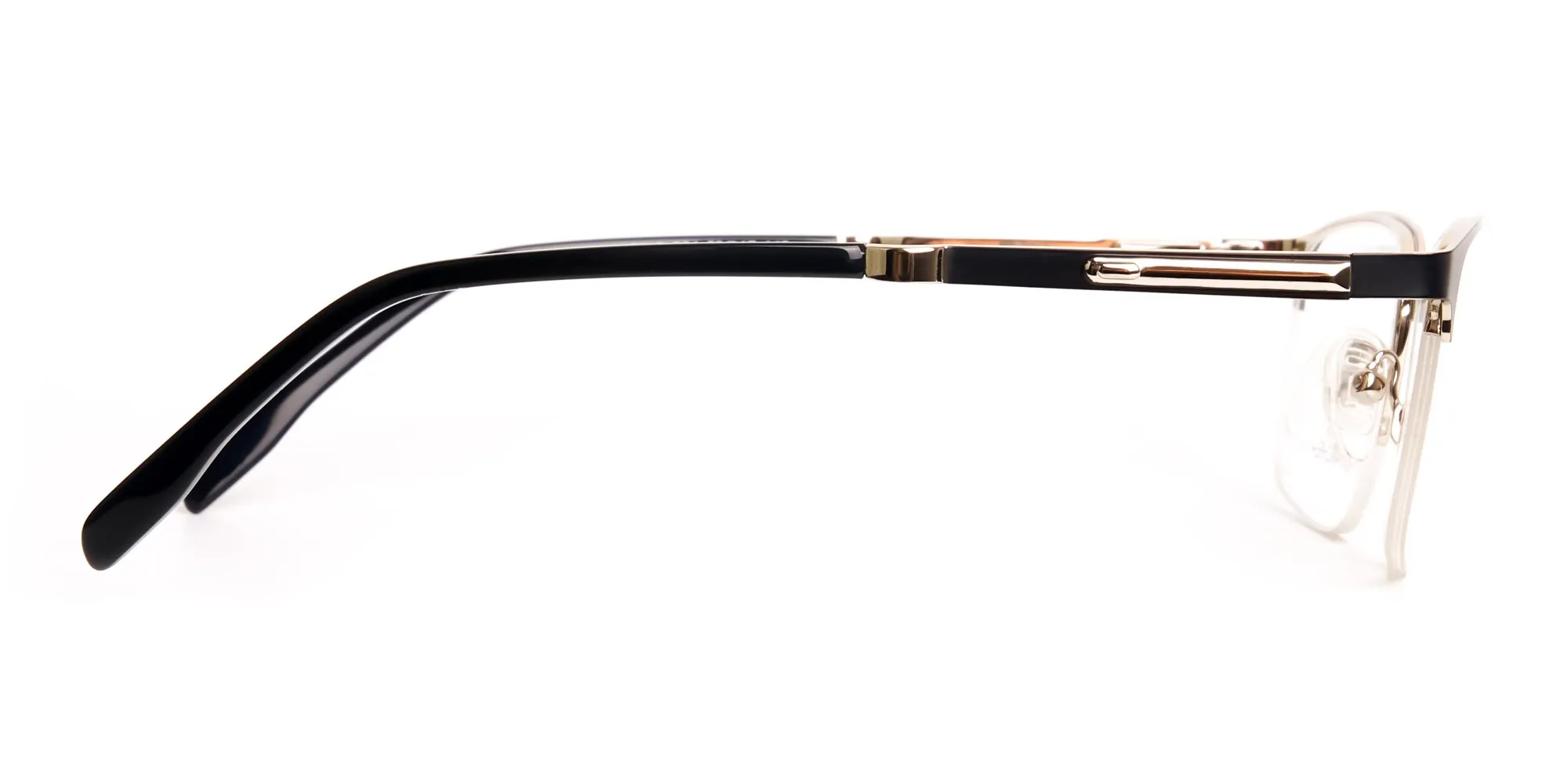 black and silver rectangular half rim glasses frames-2