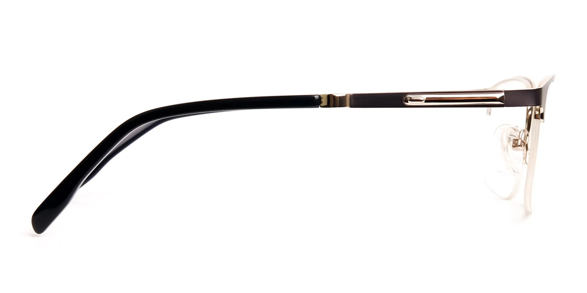 grey gunmetal rectangular half rim glasses frames-3