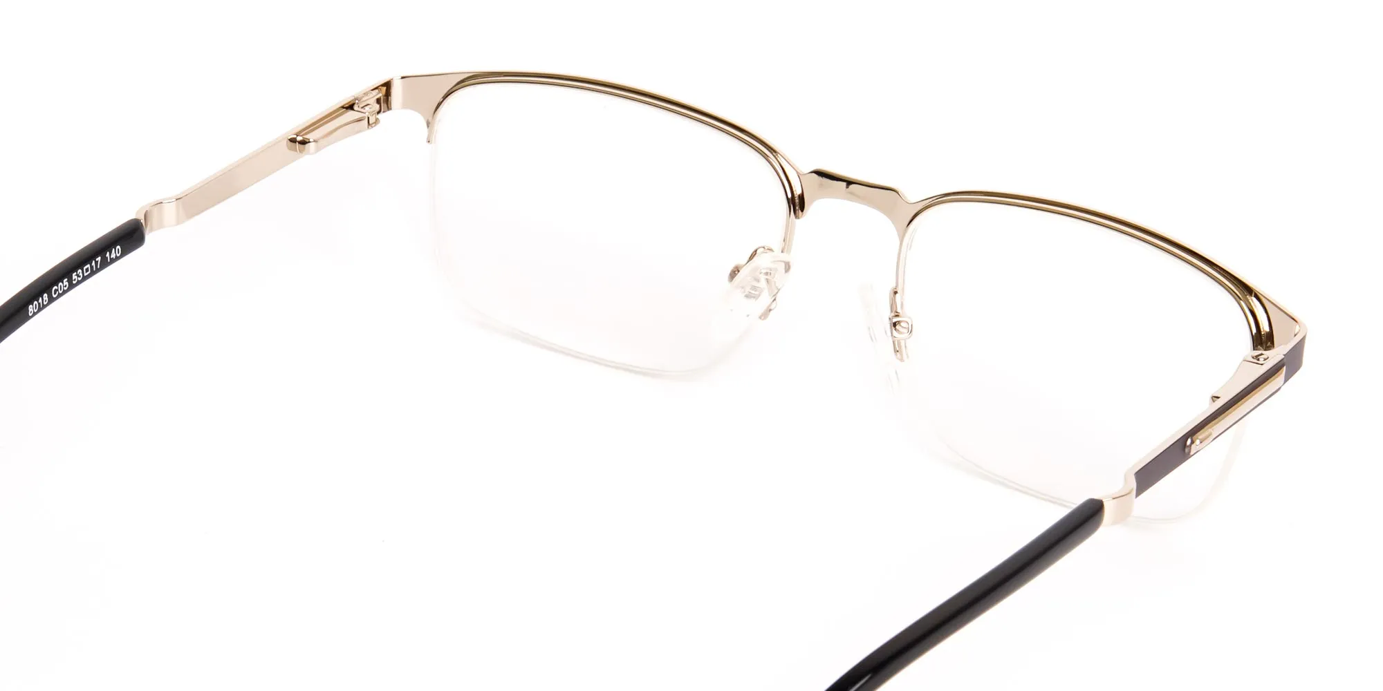 grey gunmetal rectangular half rim glasses frames-3
