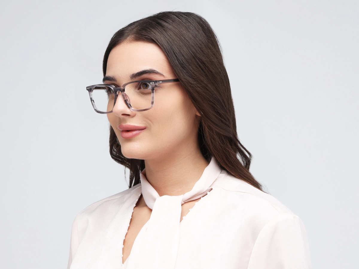 Crystal Grey Marble Square Sunglasses-53