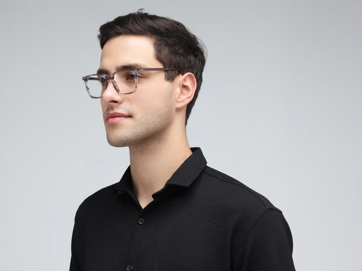 Crystal Grey Marble Square Sunglasses-43