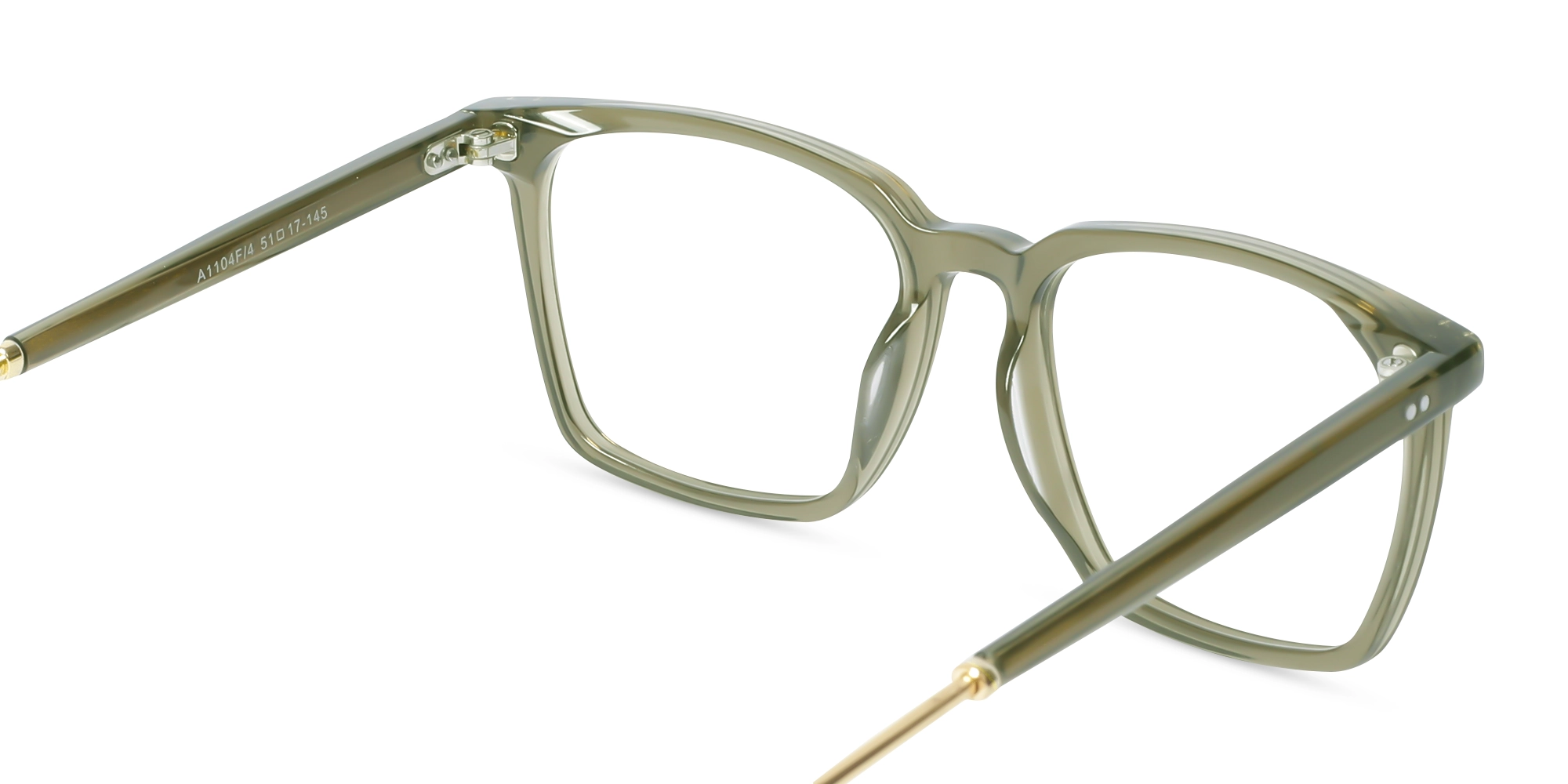 Crystal Sage Green Square Sunglasses-5