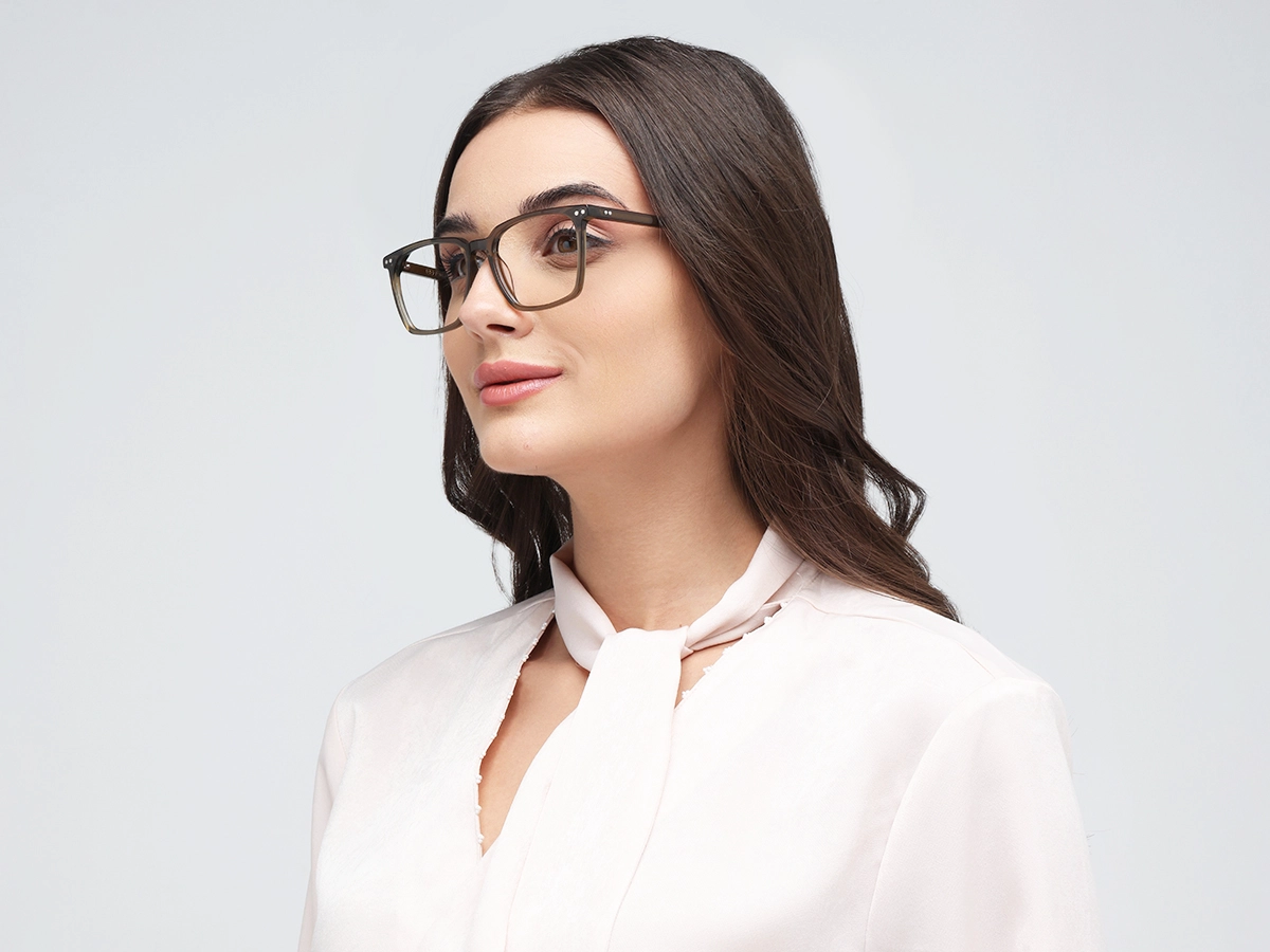 Crystal Sage Green Square Sunglasses-53