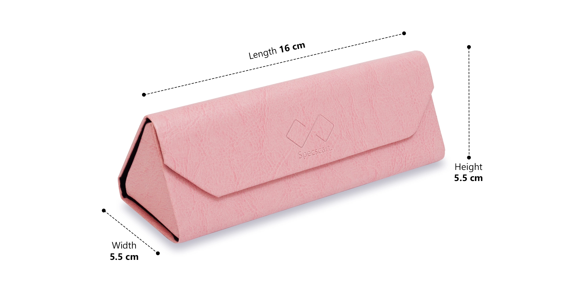 Pink Threefold Eyeglasses Case-5