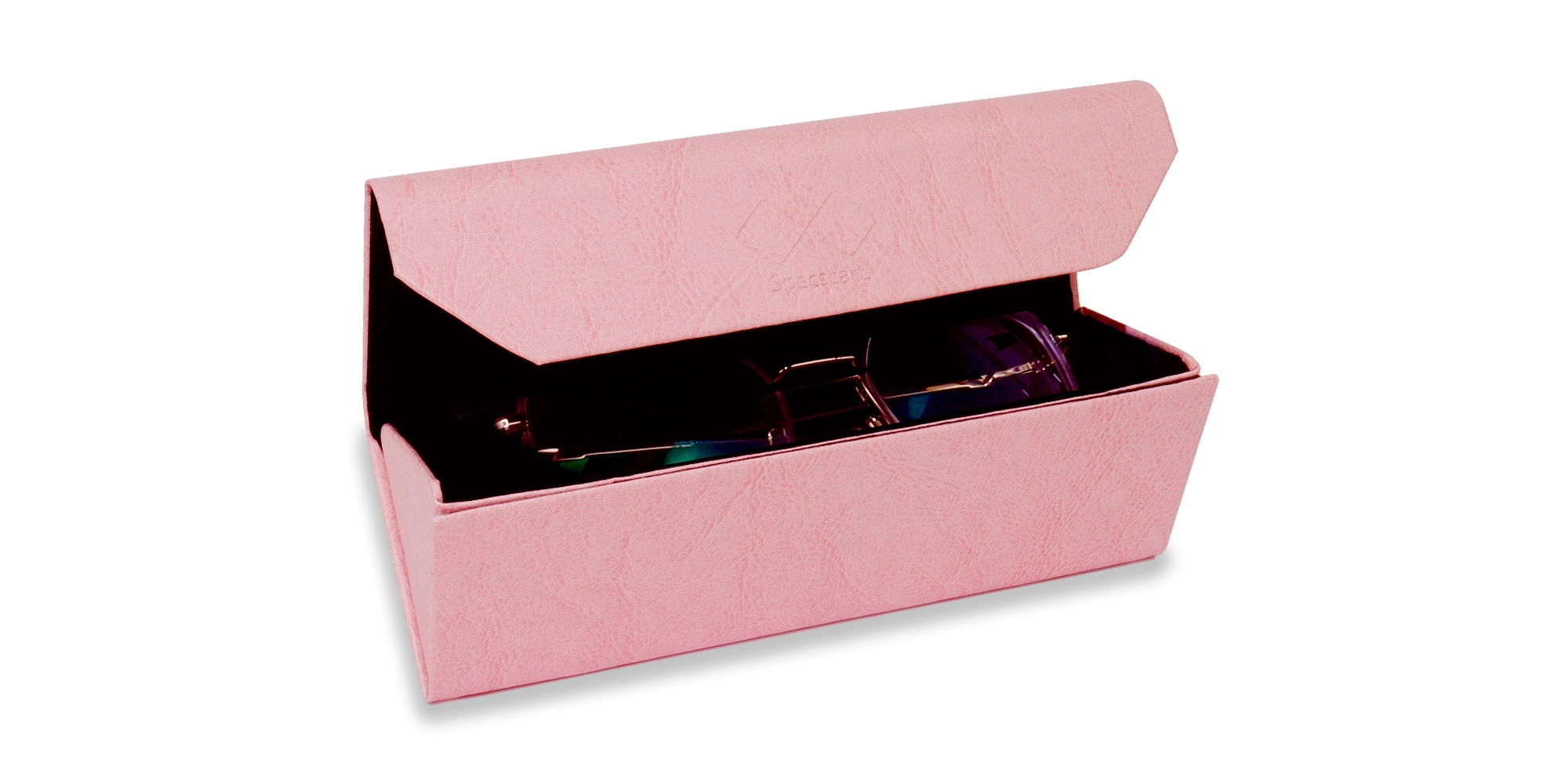 Pink Threefold Eyeglasses Case-2
