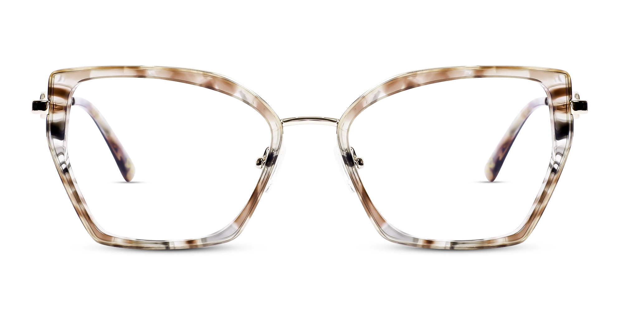 Rose Crystal & Champagne Gold Cat Eye Glasses