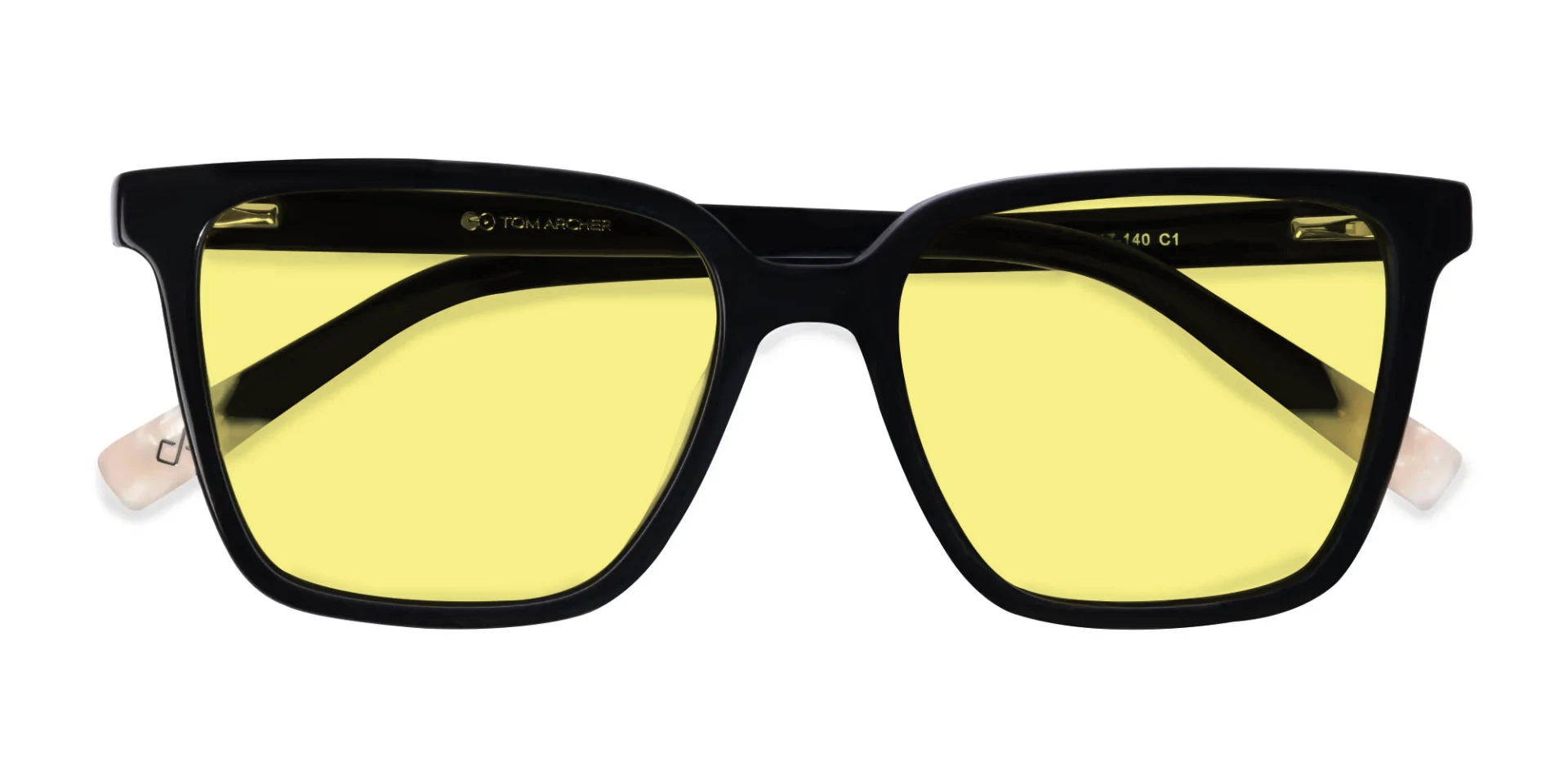 Square Yellow Tint Night Driving Glasses-6