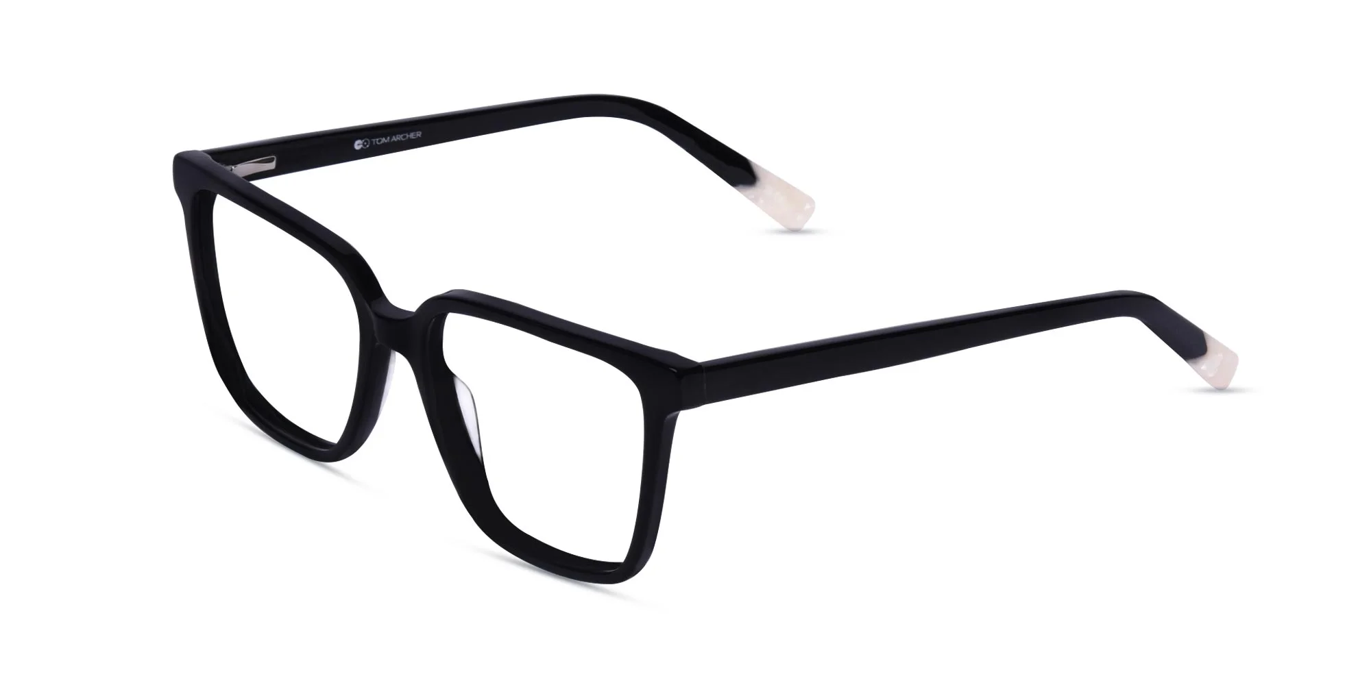 Black Acetate Square Eyeglasses-3
