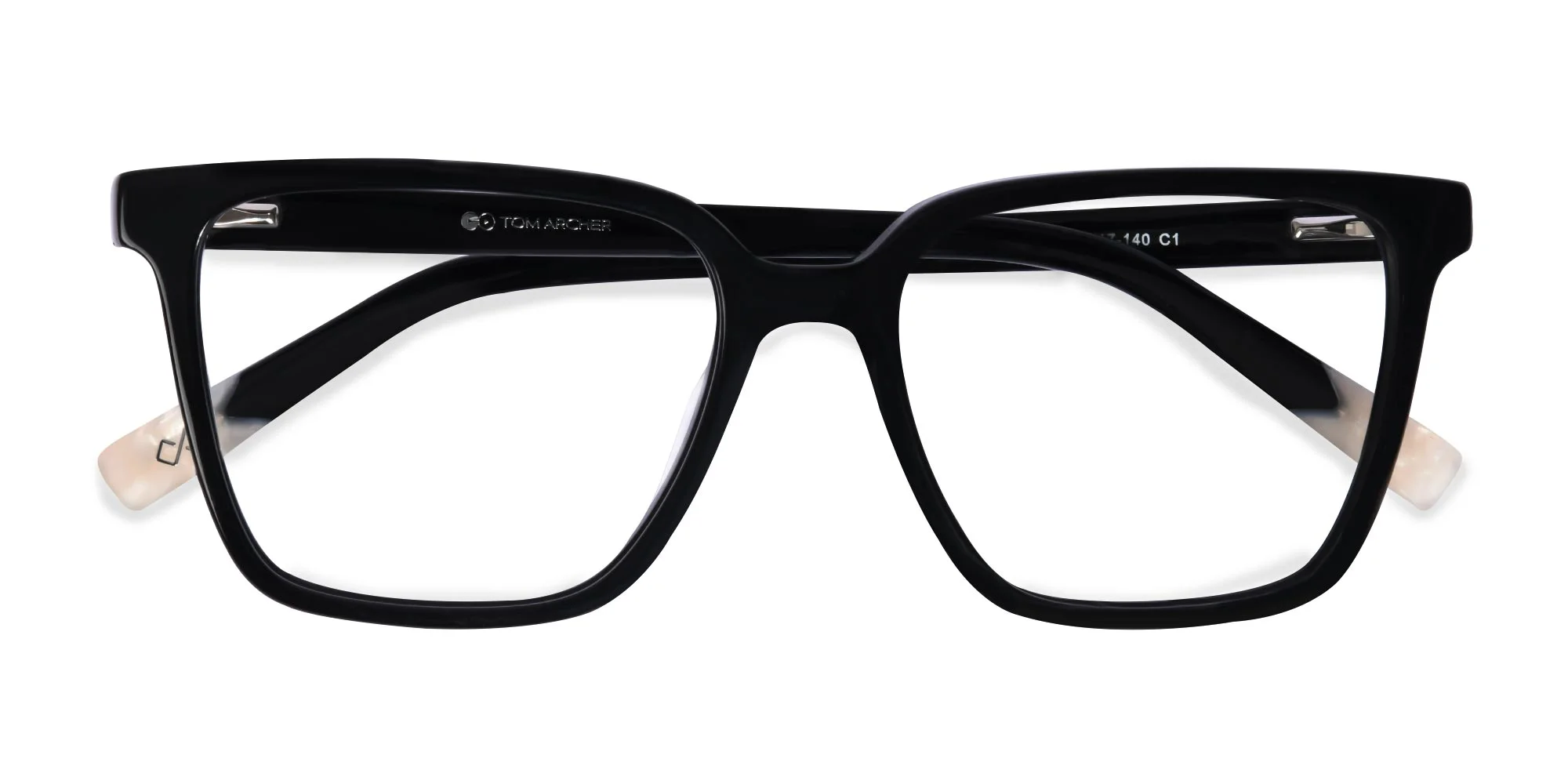 Black Acetate Square Eyeglasses-6