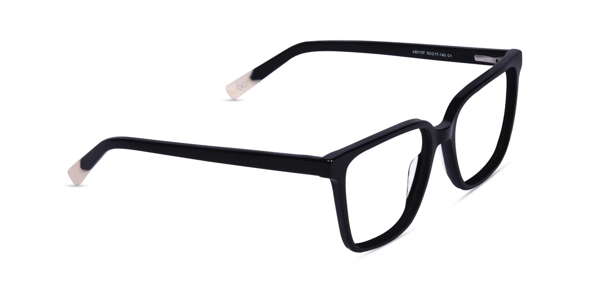 Black Acetate Square Eyeglasses-2