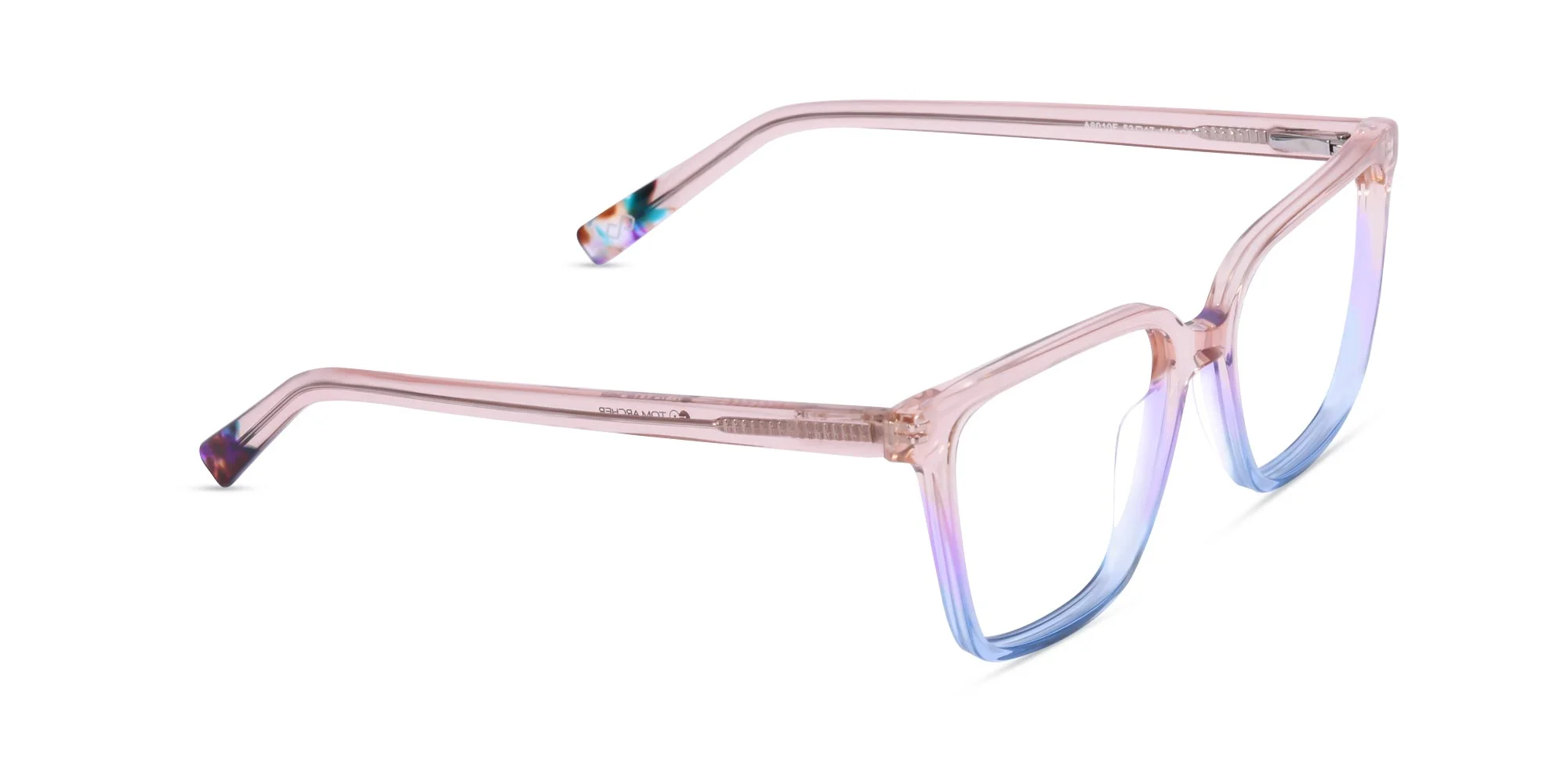 Blue And Rose Gold Square Glasses-2